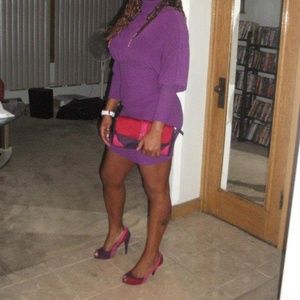 Purple sweater dress